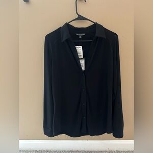 Adrianna Papell Classic Black Knit Blouse